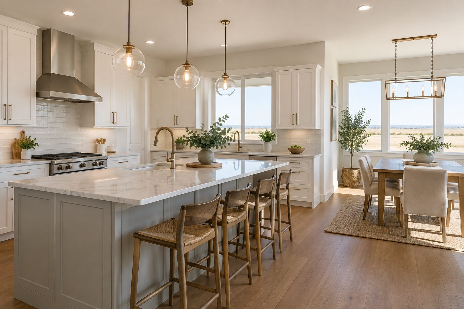 A bright Monterey County home interior, illustrative